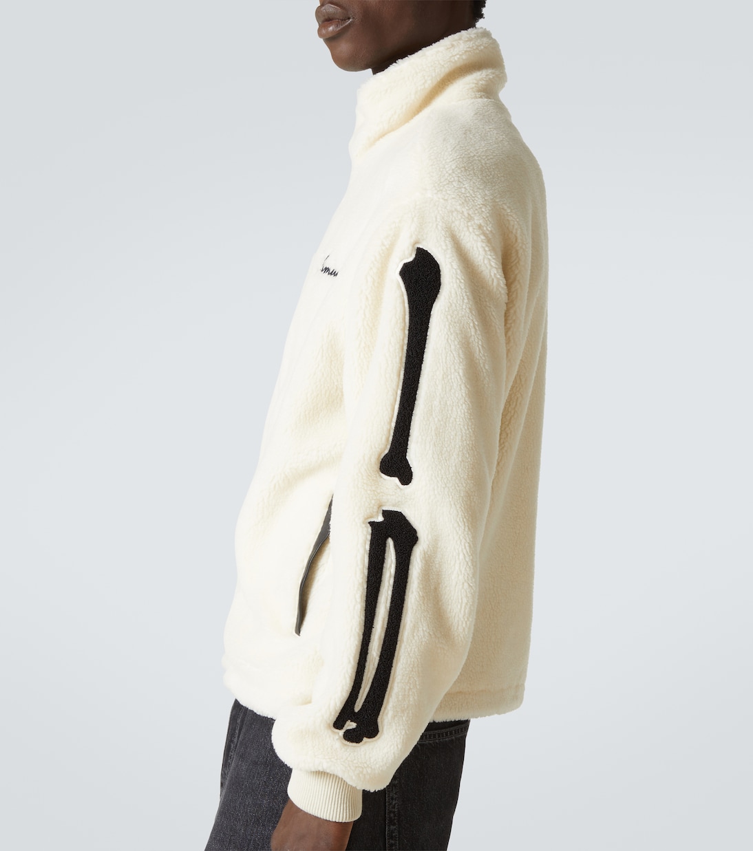 Bones patch-appliqué fleece jacket | Amiri