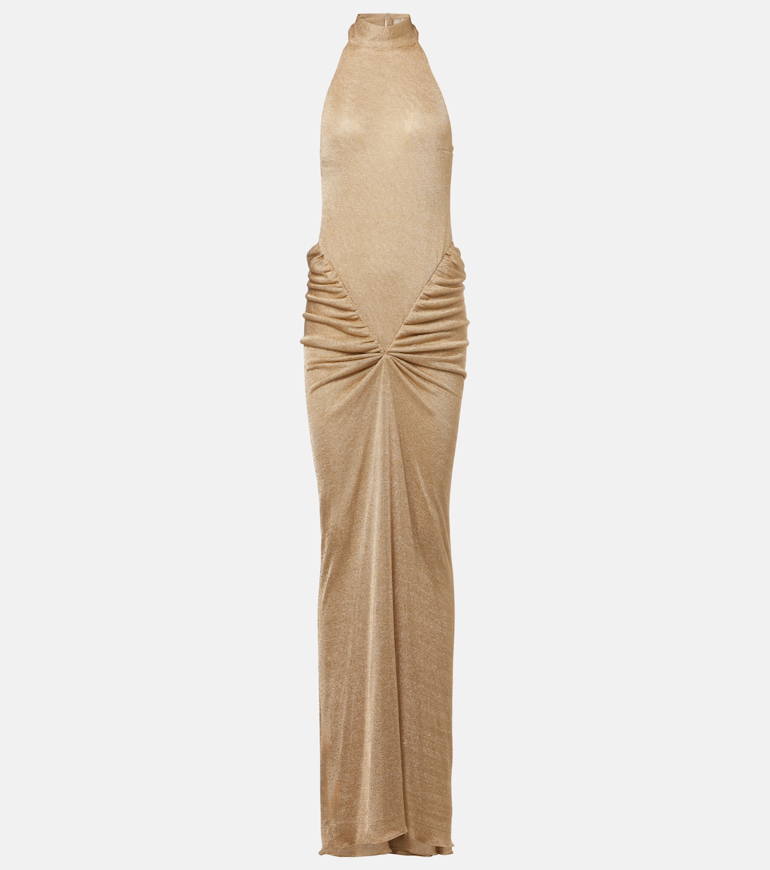 Cass ruched halterneck lamé gown | The New Arrivals Ilkyaz Ozel