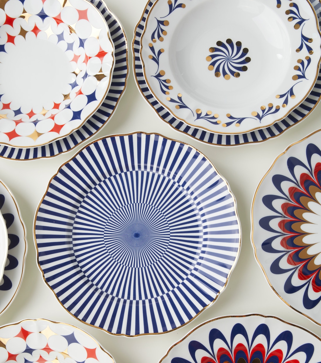 Arcane set of 4 porcelain dinner plates | Bitossi