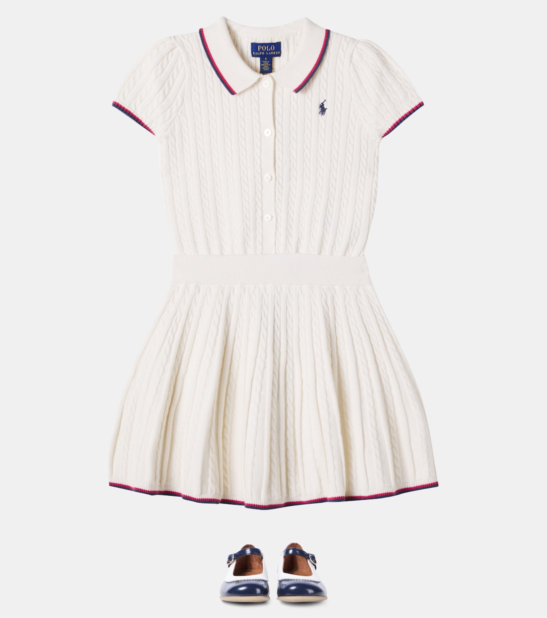Set de polo y falda de algodón acanalados | Polo Ralph Lauren Kids