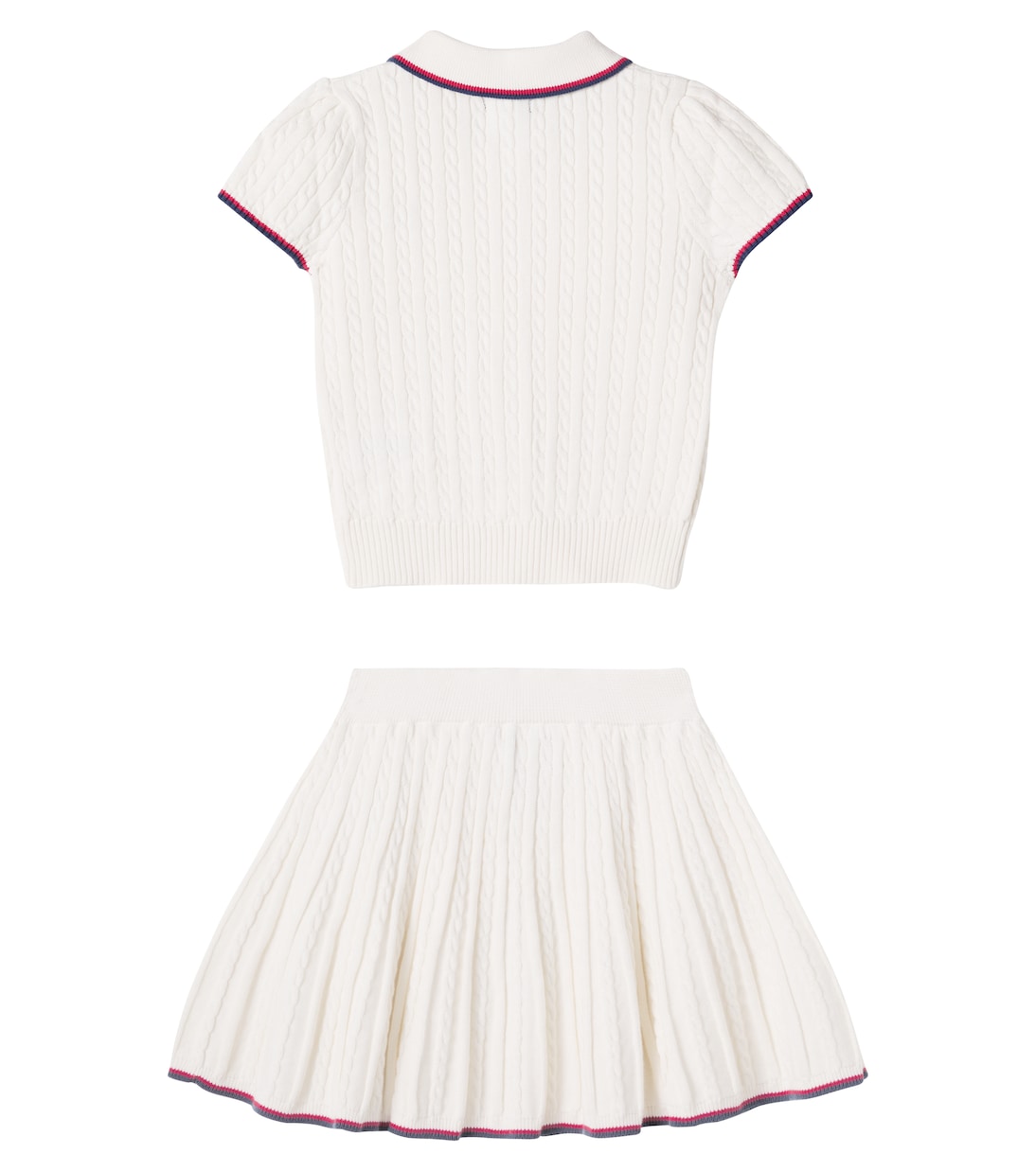 Set de polo y falda de algodón acanalados | Polo Ralph Lauren Kids