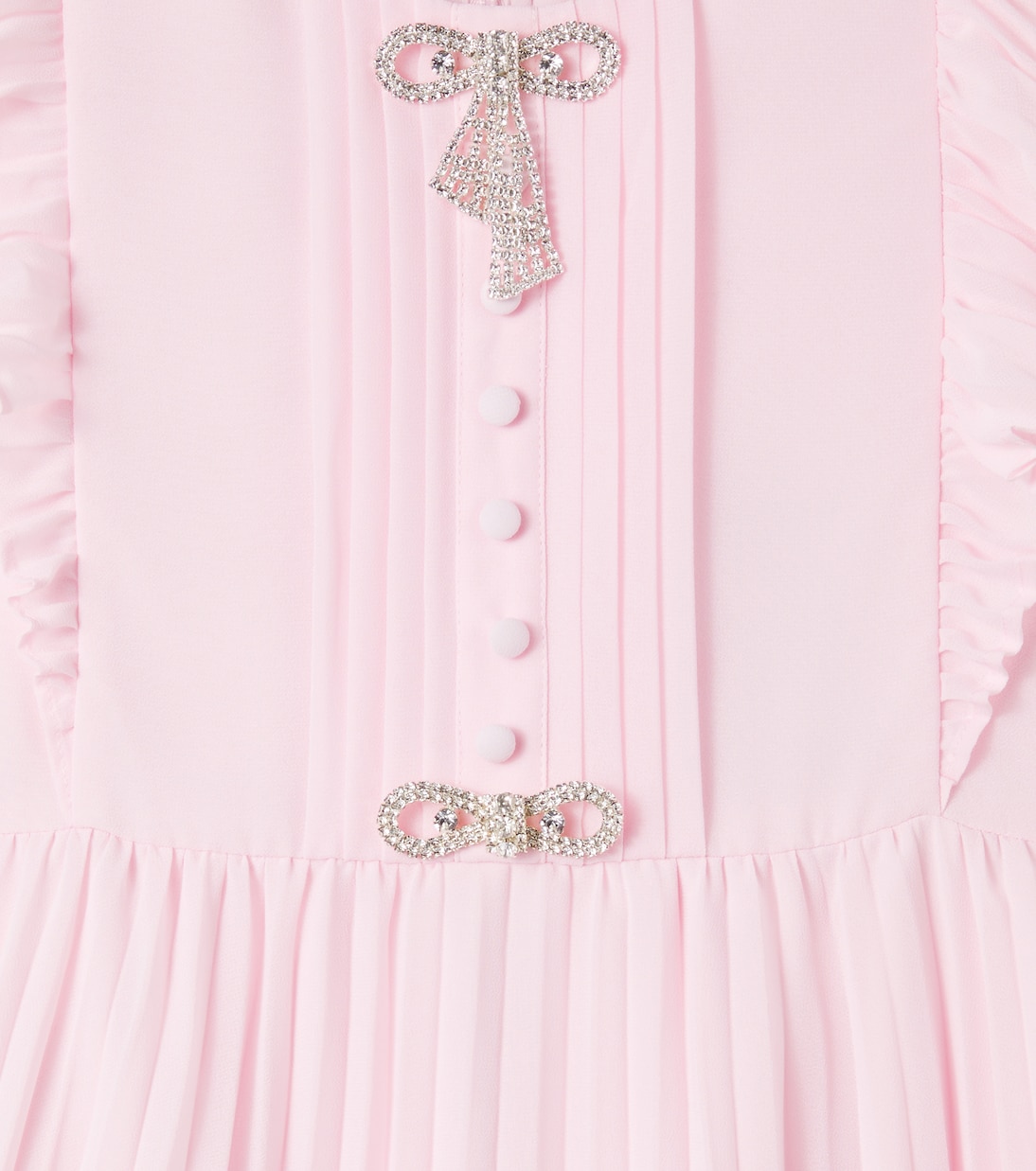 Abito in chiffon con fiocco e pince | Self-Portrait Kids