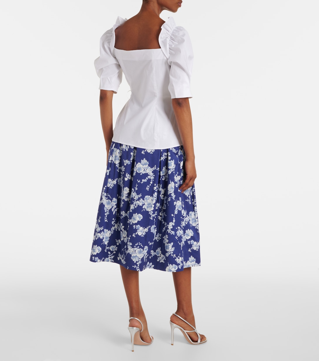 Cotton-blend wrap top | Carolina Herrera
