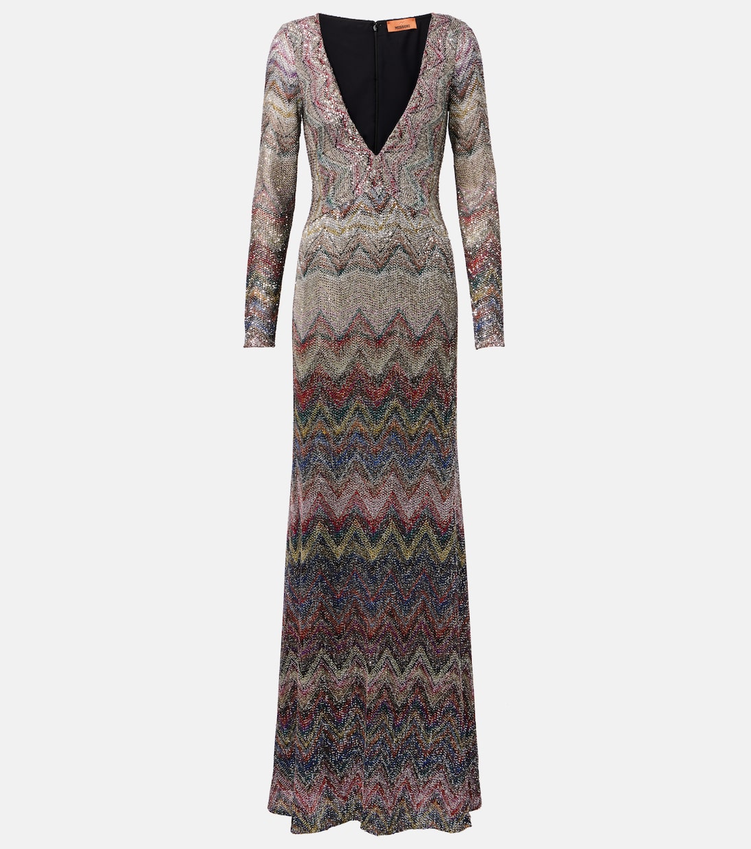 Maxikleid aus Häkelstrick mit Pailletten | Missoni