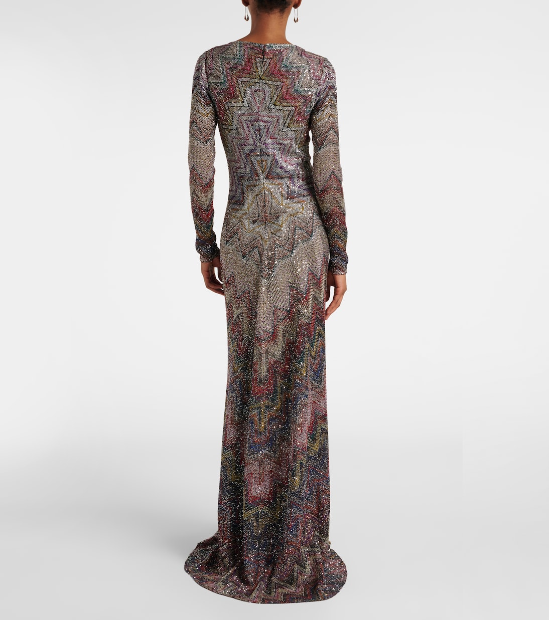 Maxikleid aus Häkelstrick mit Pailletten | Missoni