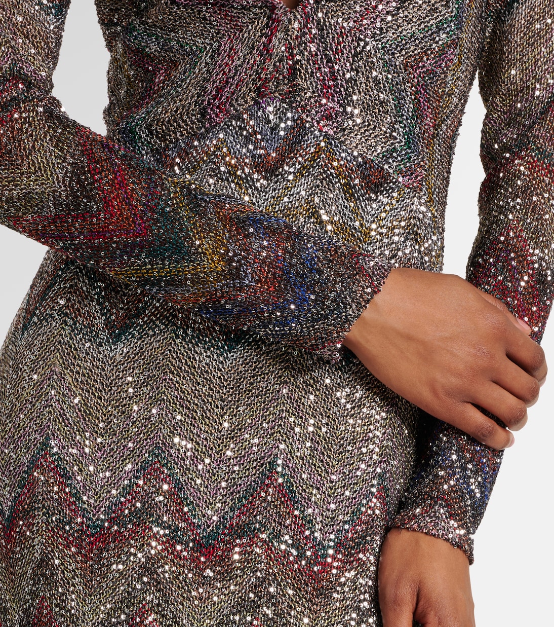 Maxikleid aus Häkelstrick mit Pailletten | Missoni