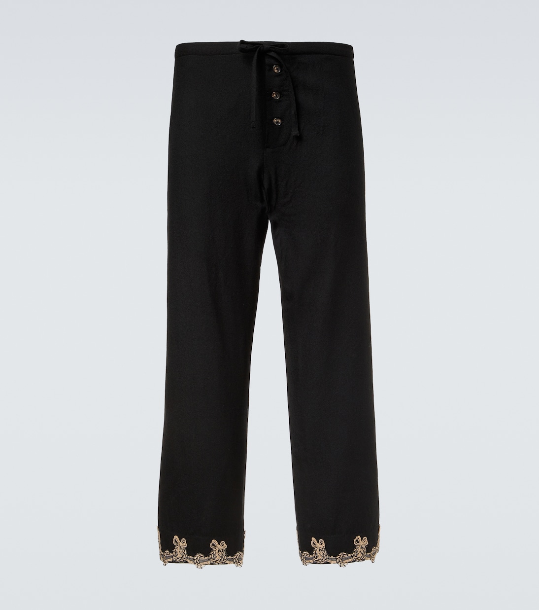 Laurelist wool flannel wide-leg pants | Bode