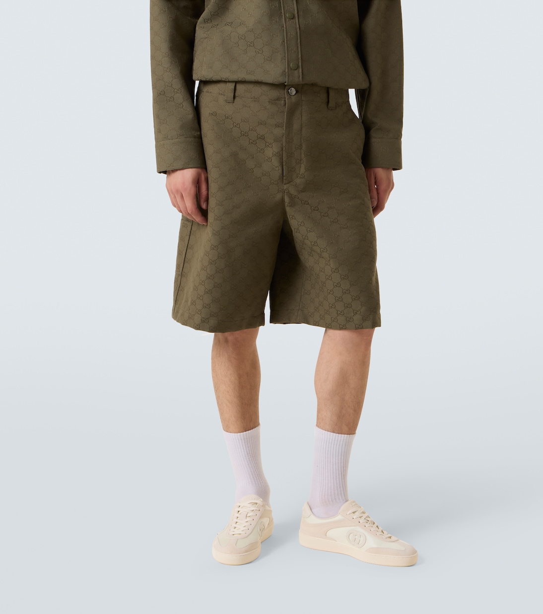 Bermudas en mezcla de algodón con GG | Gucci