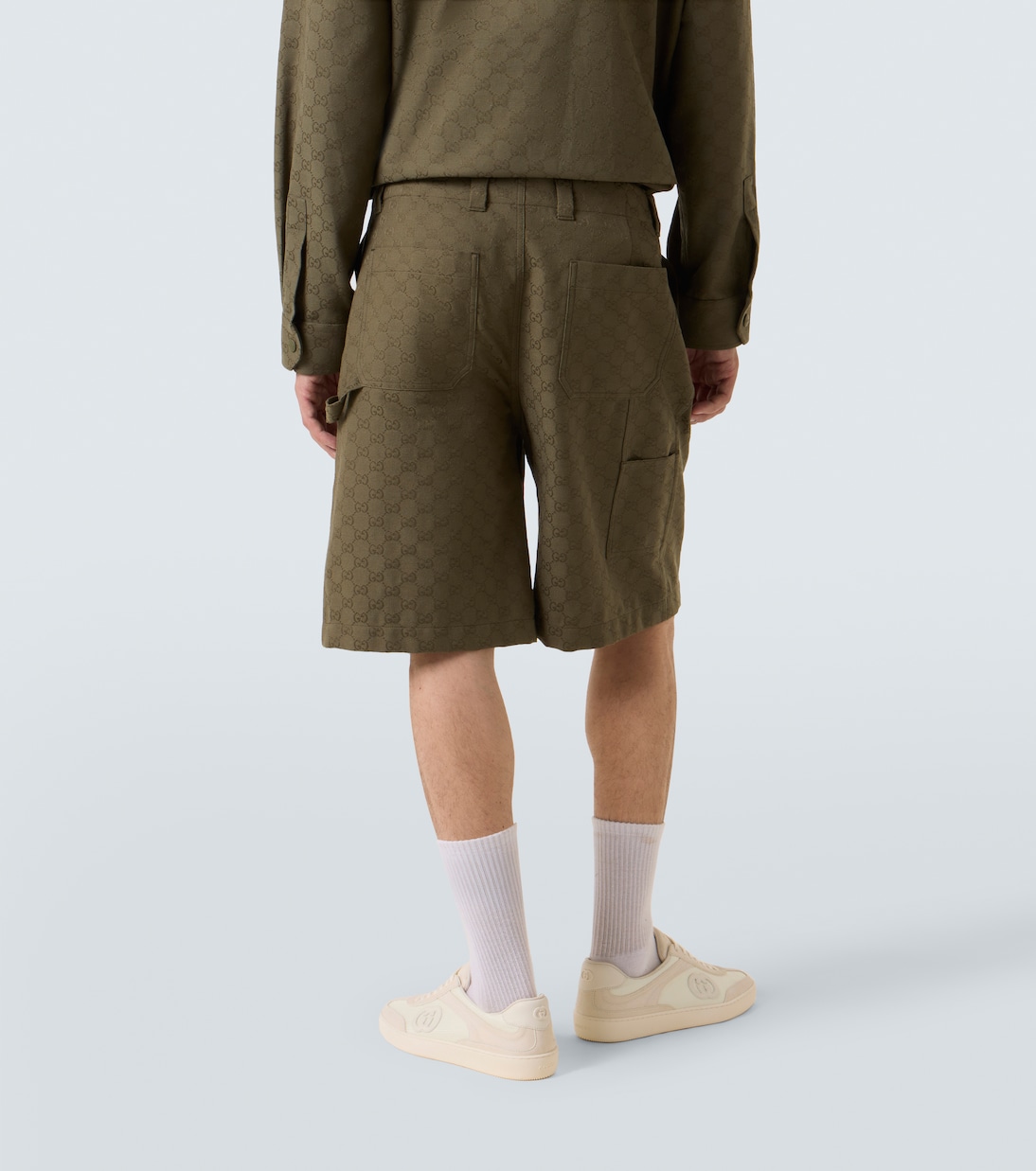 Bermudas en mezcla de algodón con GG | Gucci