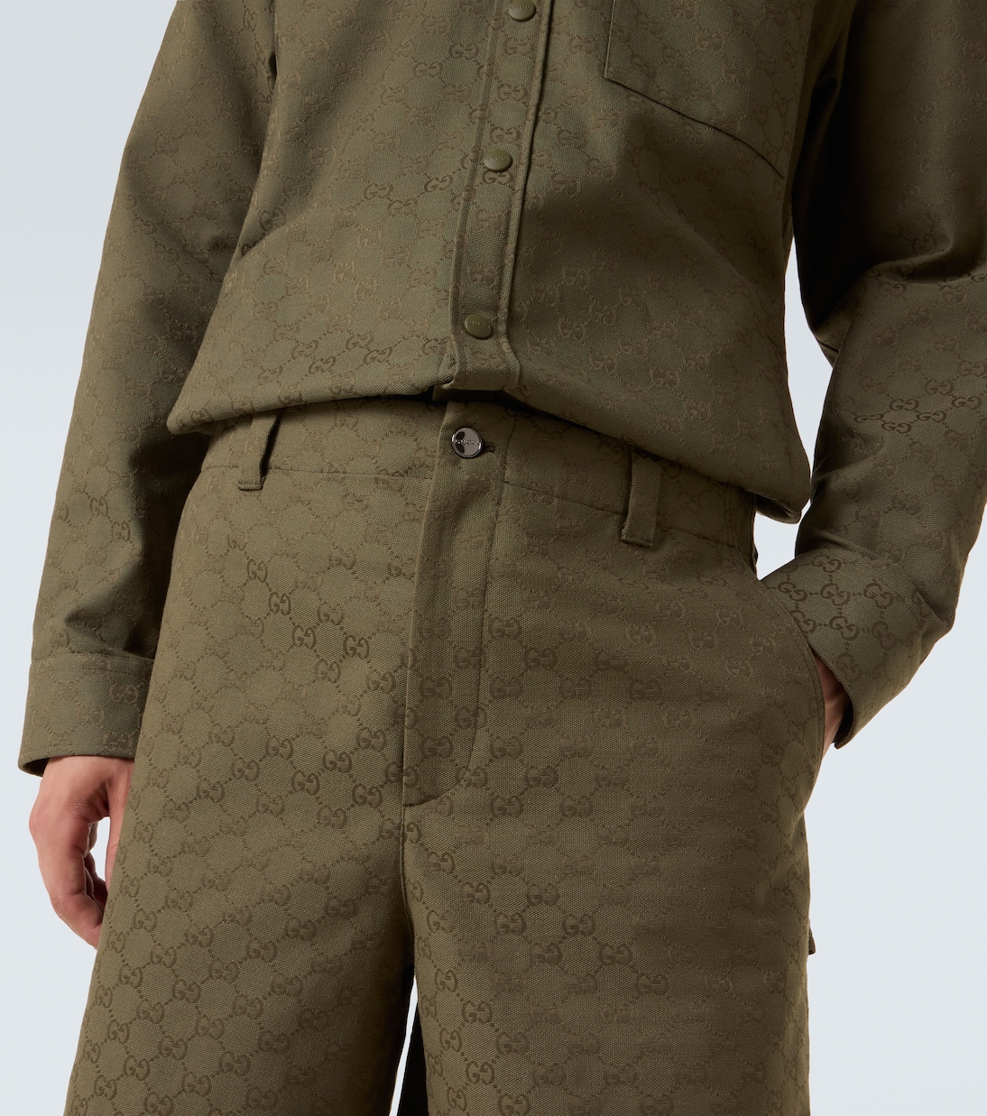 Bermudas en mezcla de algodón con GG | Gucci