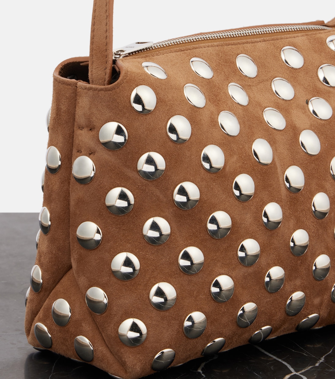 Borsa a tracolla Lina Medium in suede con borchie | Khaite