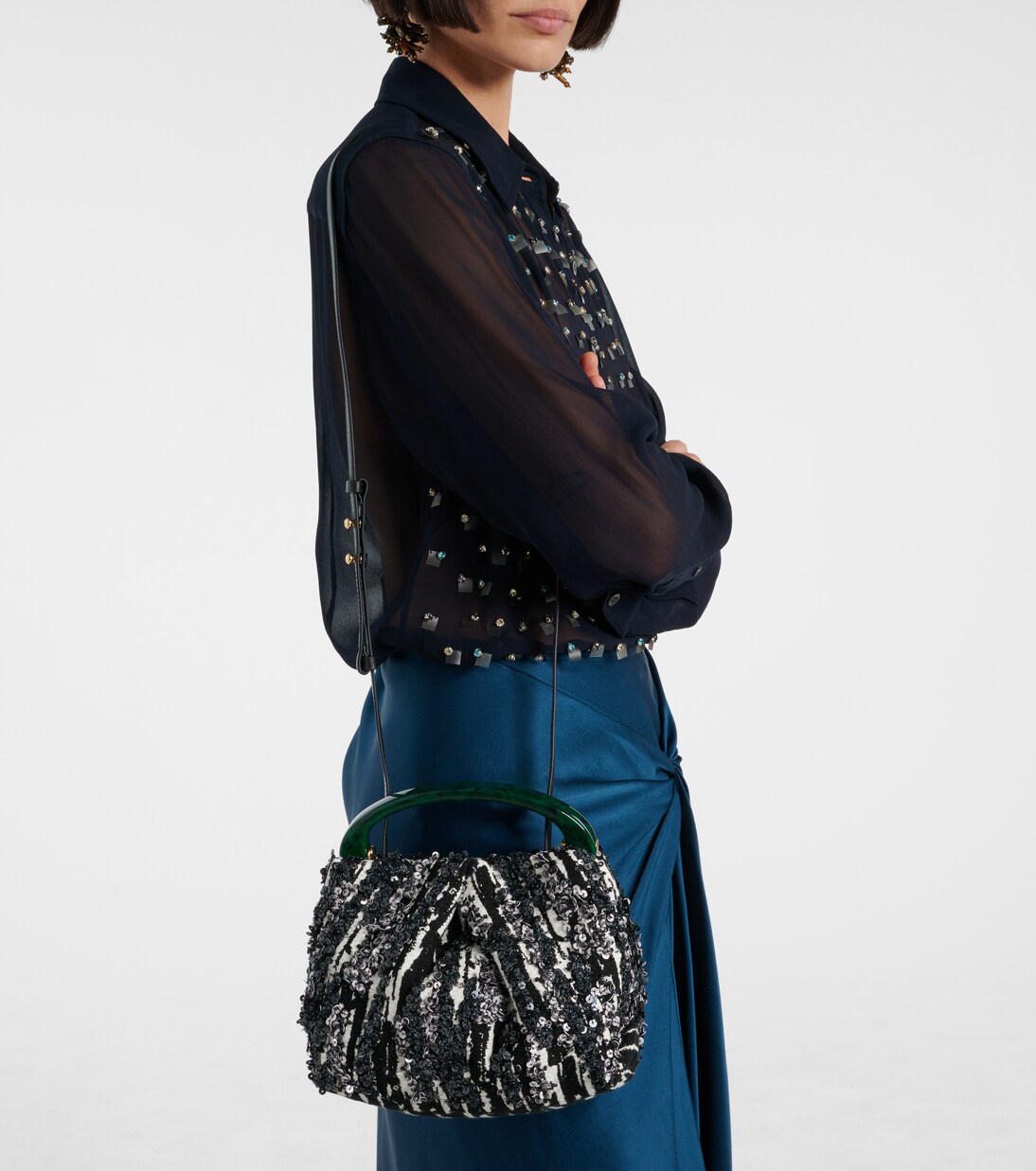 Tote Bag aus Jacquard mit Pailletten | Dries Van Noten