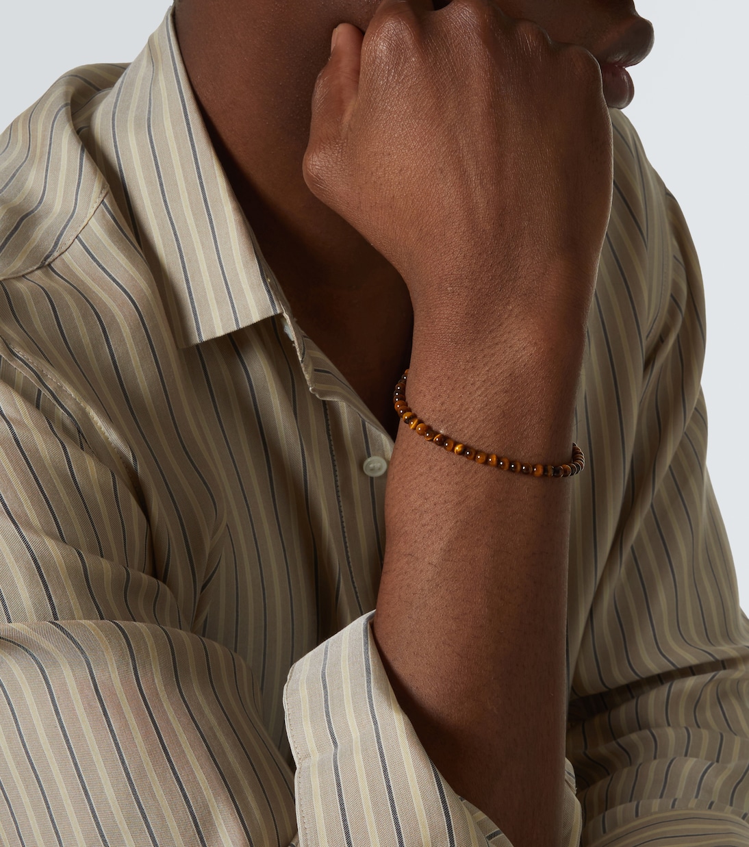 Bracciale Spiritual Beads in argento sterling con occhio di tigre | David Yurman