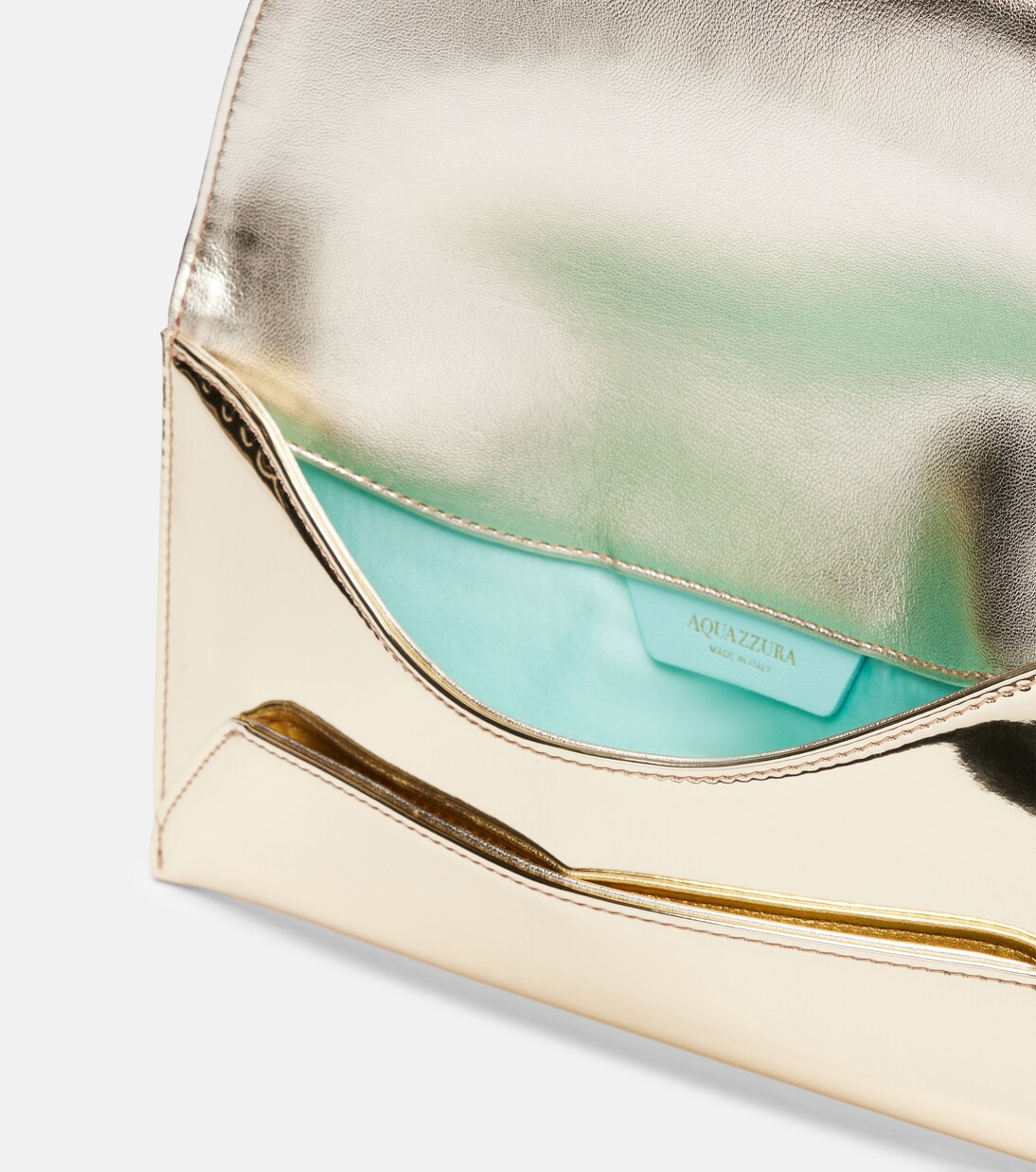 Envelope 메탈릭 레더 클러치 | Aquazzura