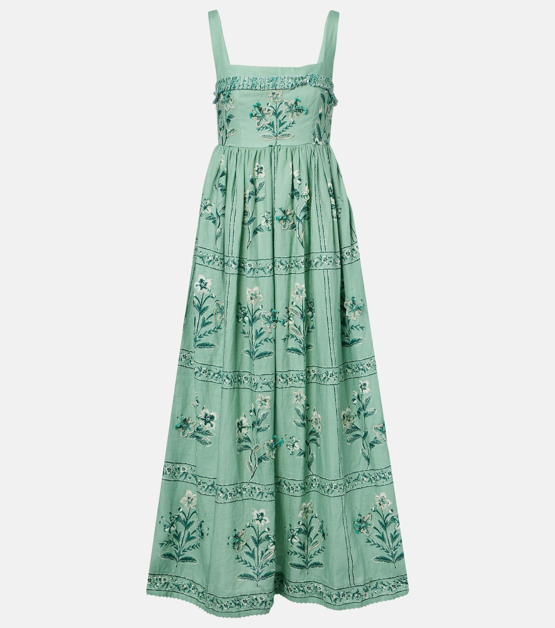 Barbara embroidered linen maxi dress | Agua by Agua Bendita