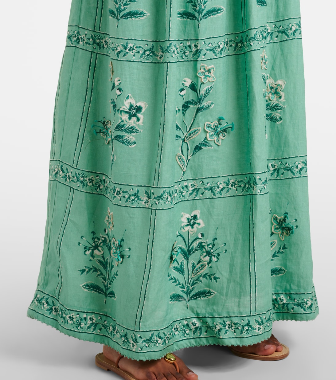 Barbara embroidered linen maxi dress | Agua by Agua Bendita