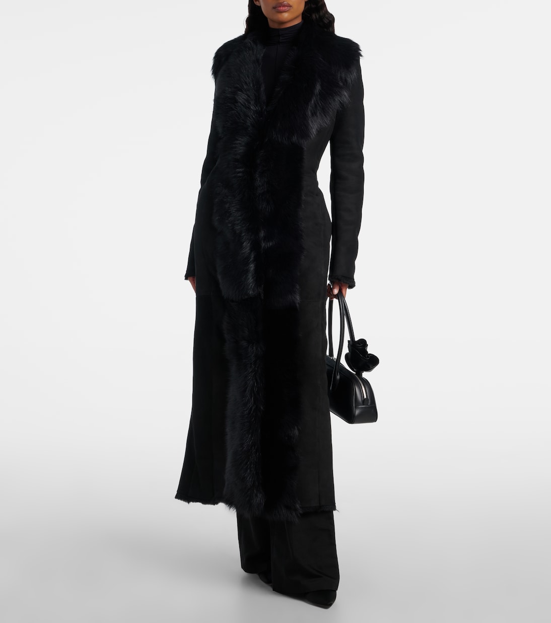 Shearling-trimmed suede coat | Magda Butrym