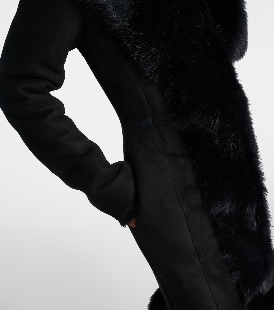 Shearling-trimmed suede coat | Magda Butrym