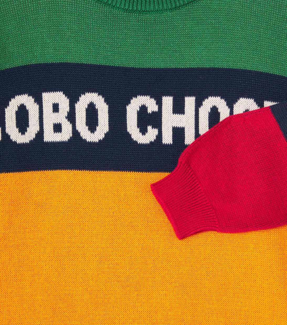 Logo colorblocked cotton sweater | Bobo Choses