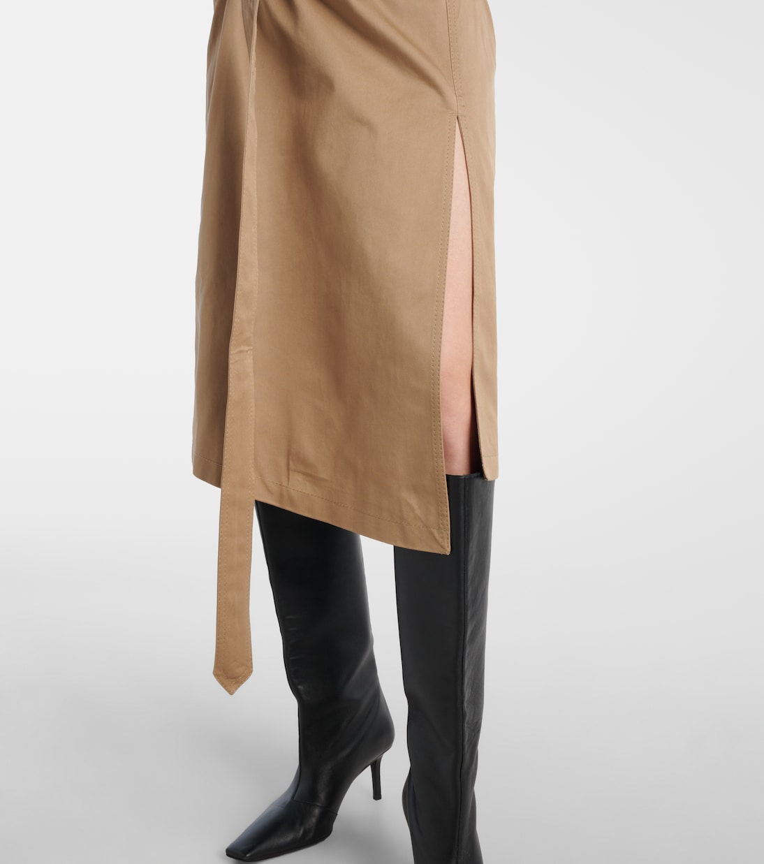 Innara belted cotton twill midi skirt | Acne Studios
