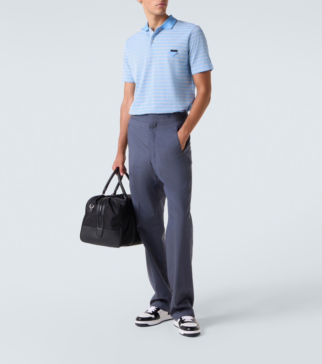 Downtown leather sneakers | Prada