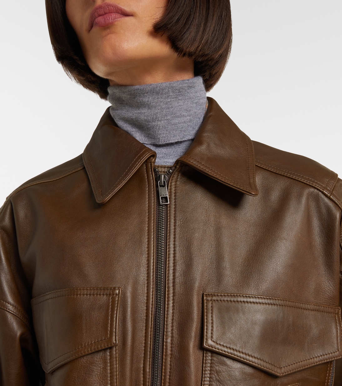 Eugene leather bomber jacket | Staud