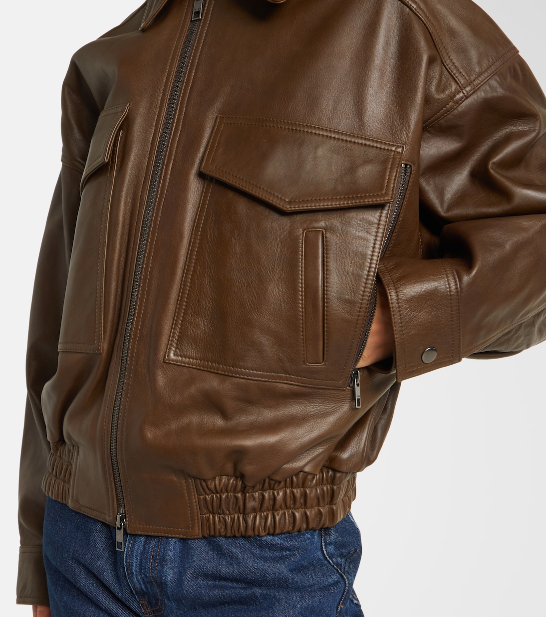 Eugene leather bomber jacket | Staud