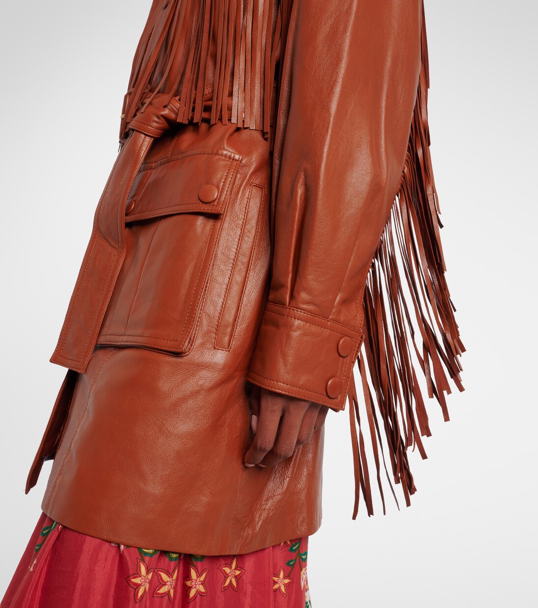 Fringed leather jacket | Farm Rio
