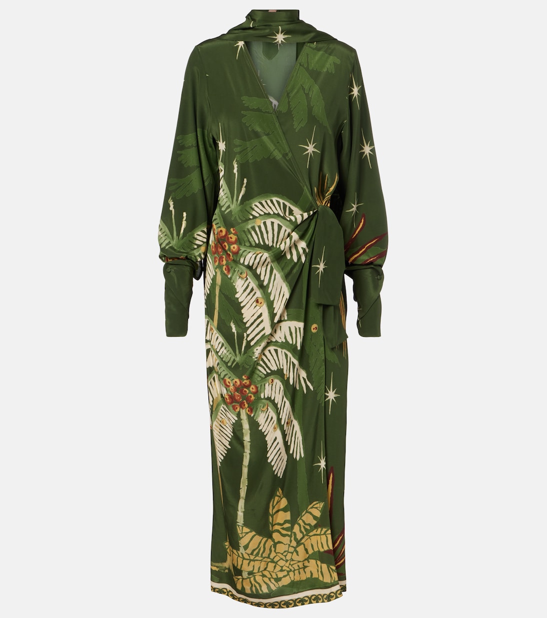 Robe midi imprimée en soie | Johanna Ortiz