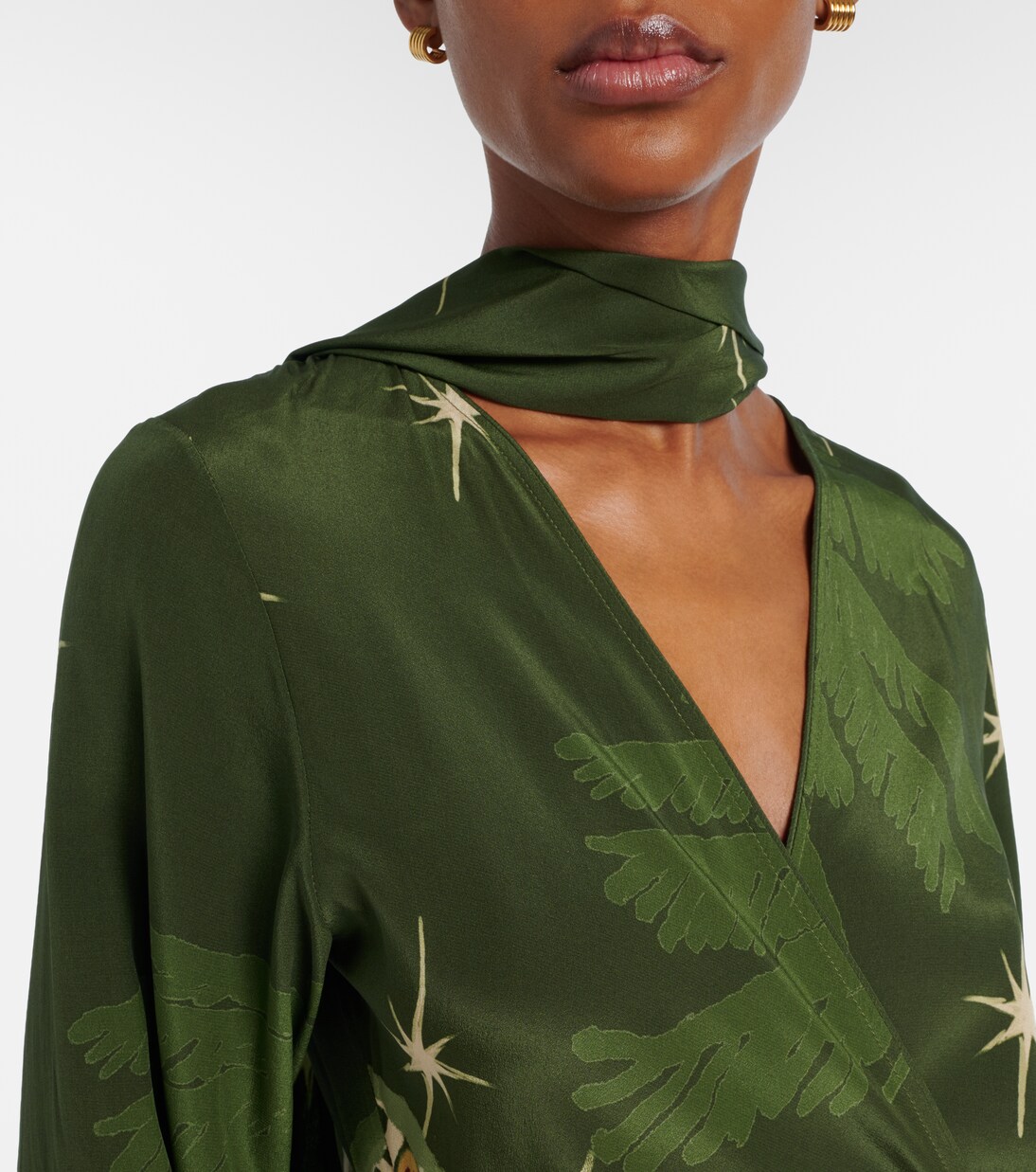 Robe midi imprimée en soie | Johanna Ortiz