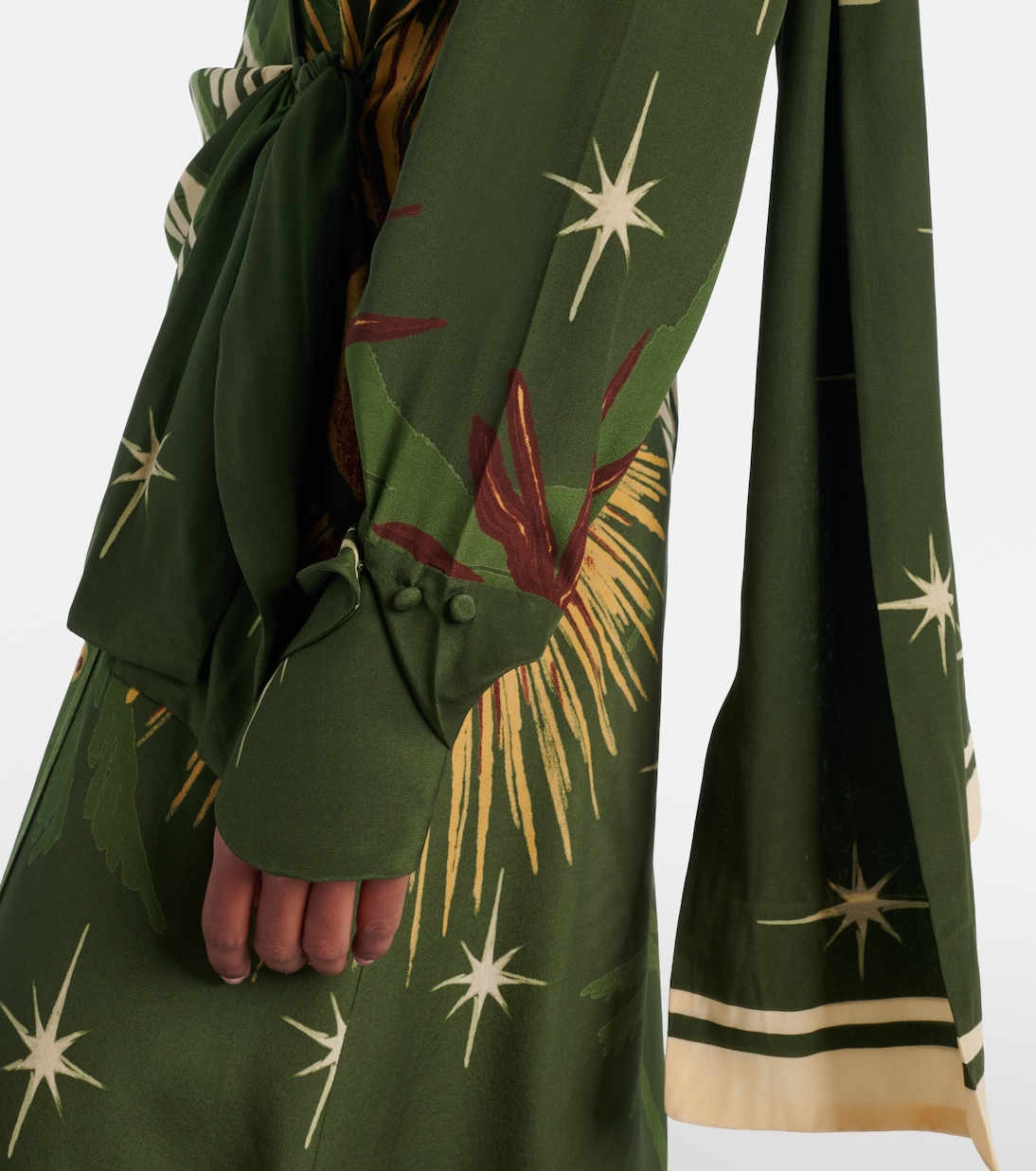 Robe midi imprimée en soie | Johanna Ortiz