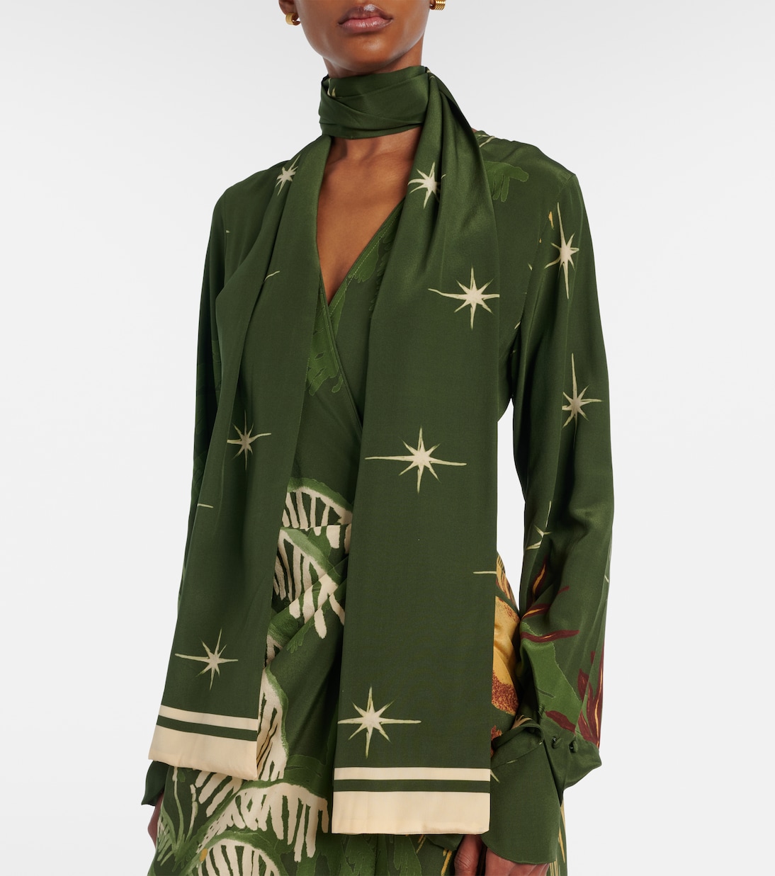 Robe midi imprimée en soie | Johanna Ortiz