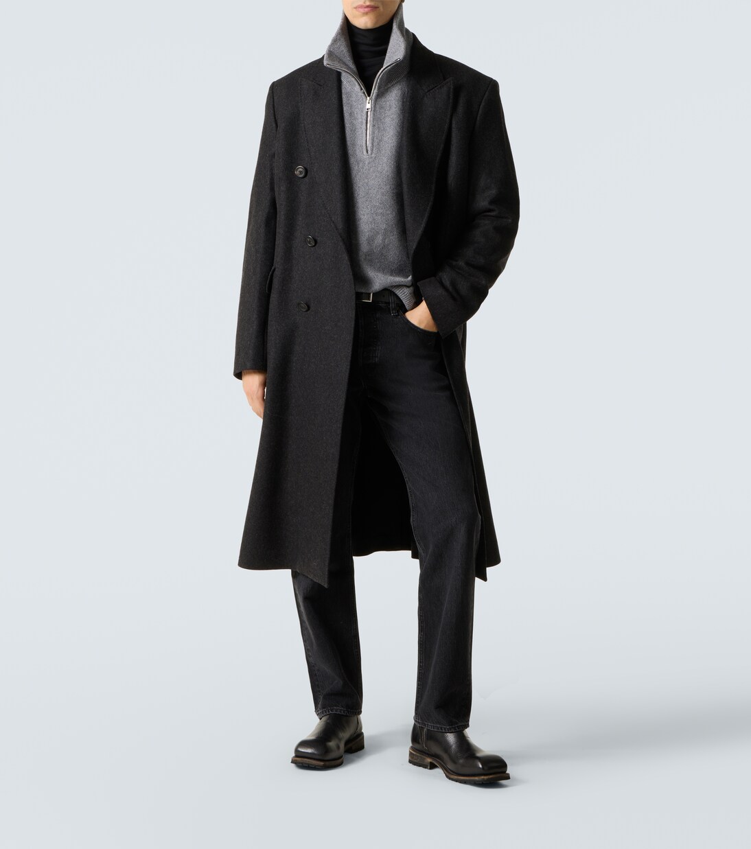 Wool and cotton half-zip sweater | Frame