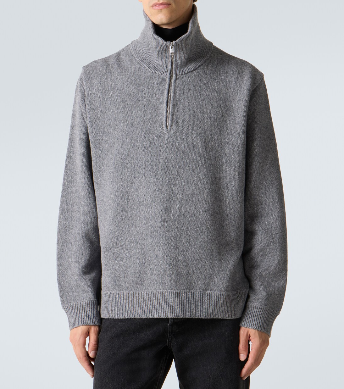 Wool and cotton half-zip sweater | Frame