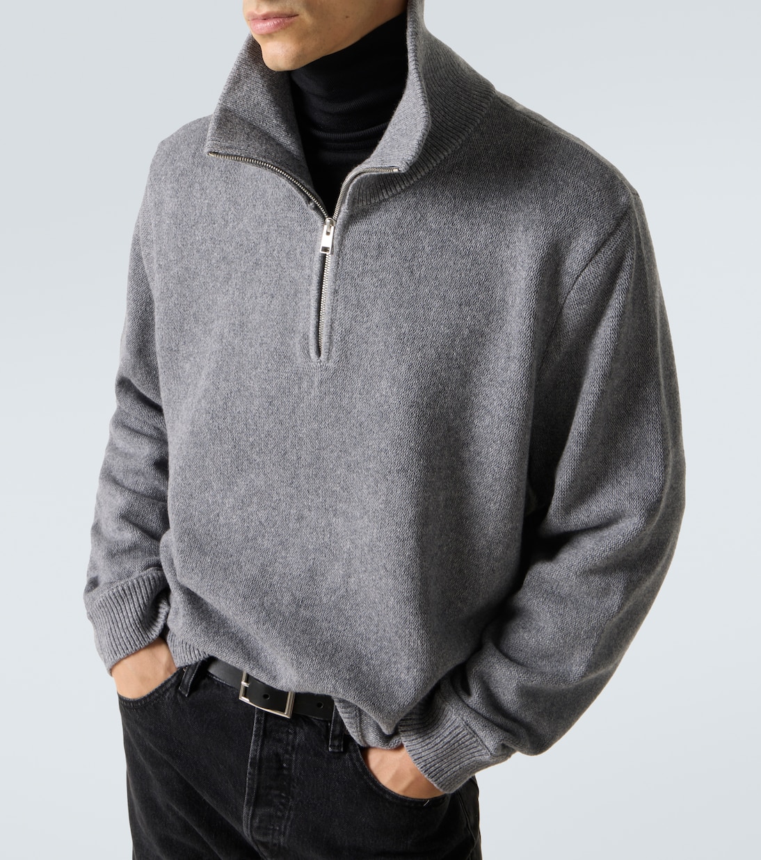 Wool and cotton half-zip sweater | Frame