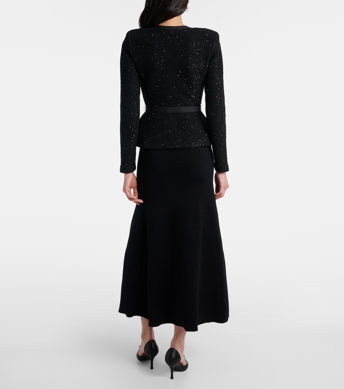 Sequined peplum maxi dress | Self-Portrait