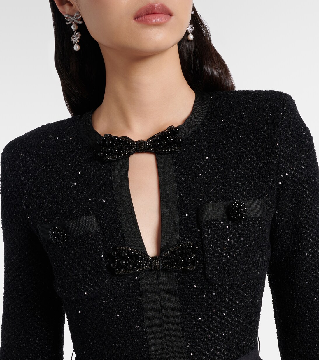 Sequined peplum maxi dress | Self-Portrait