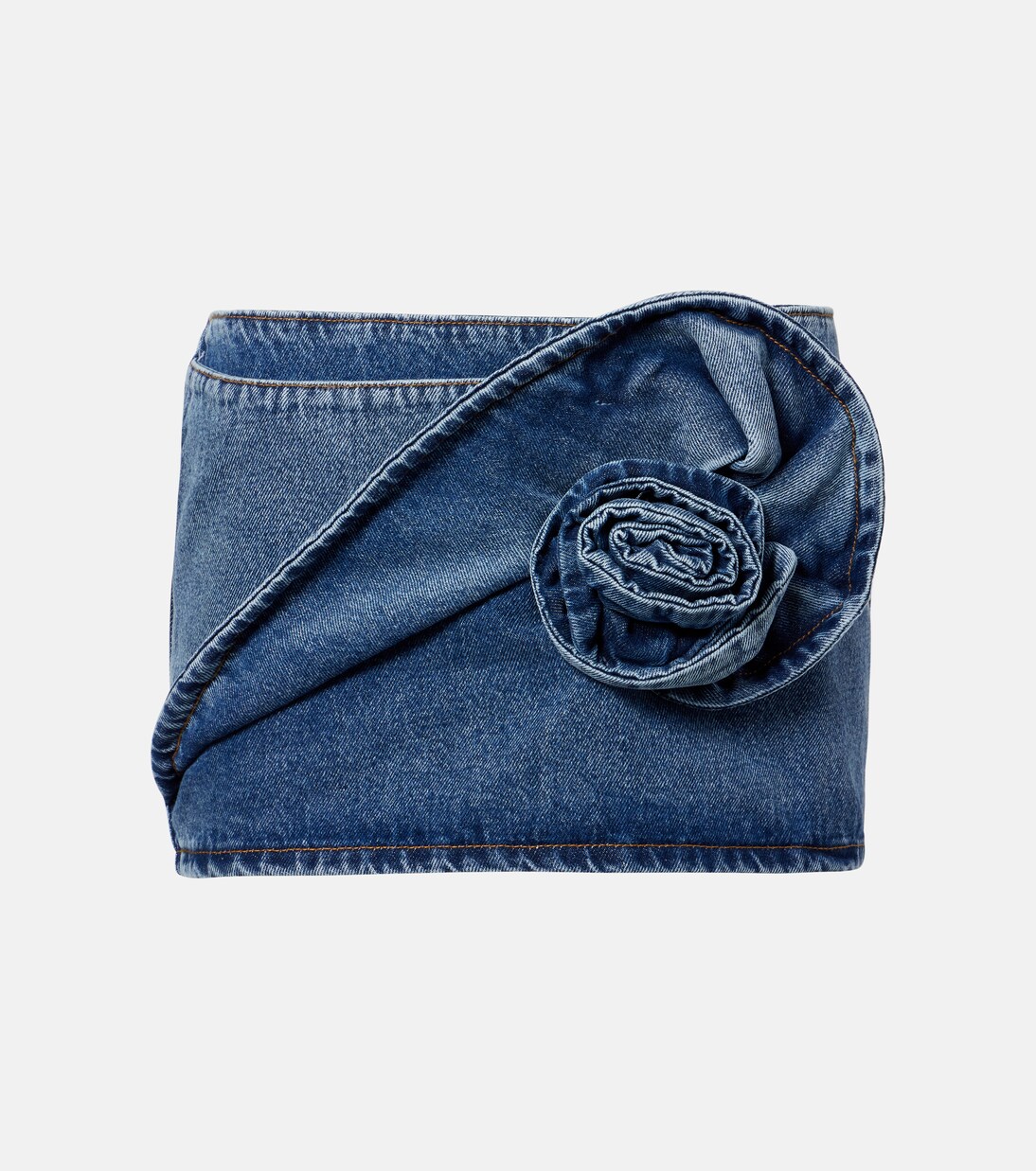 Floral-appliqué denim miniskirt | Magda Butrym