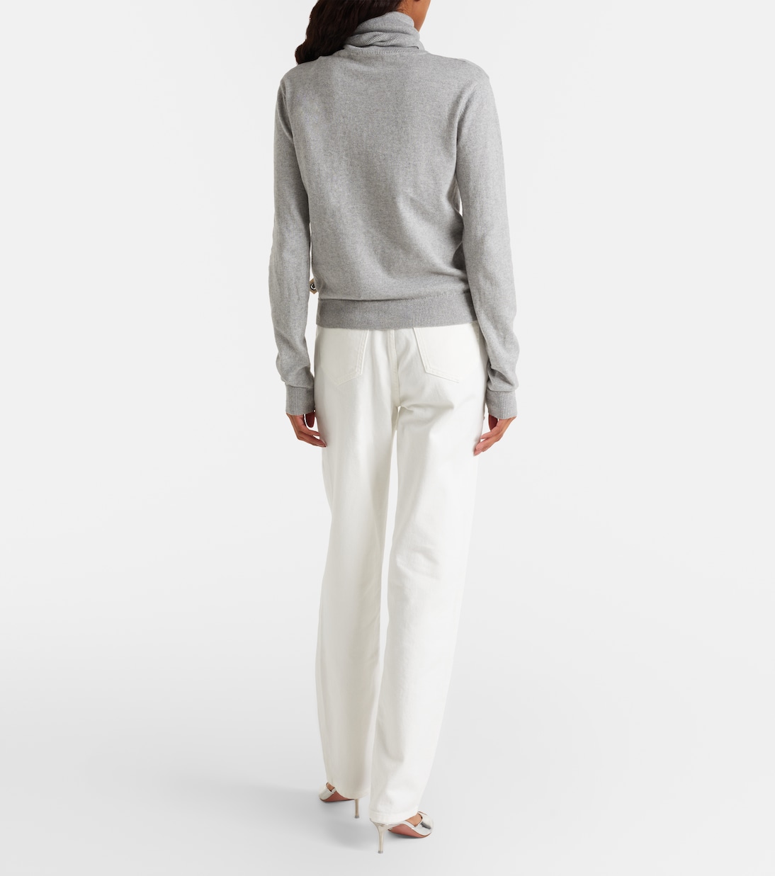 Distressed embellished wide-leg jeans | Area