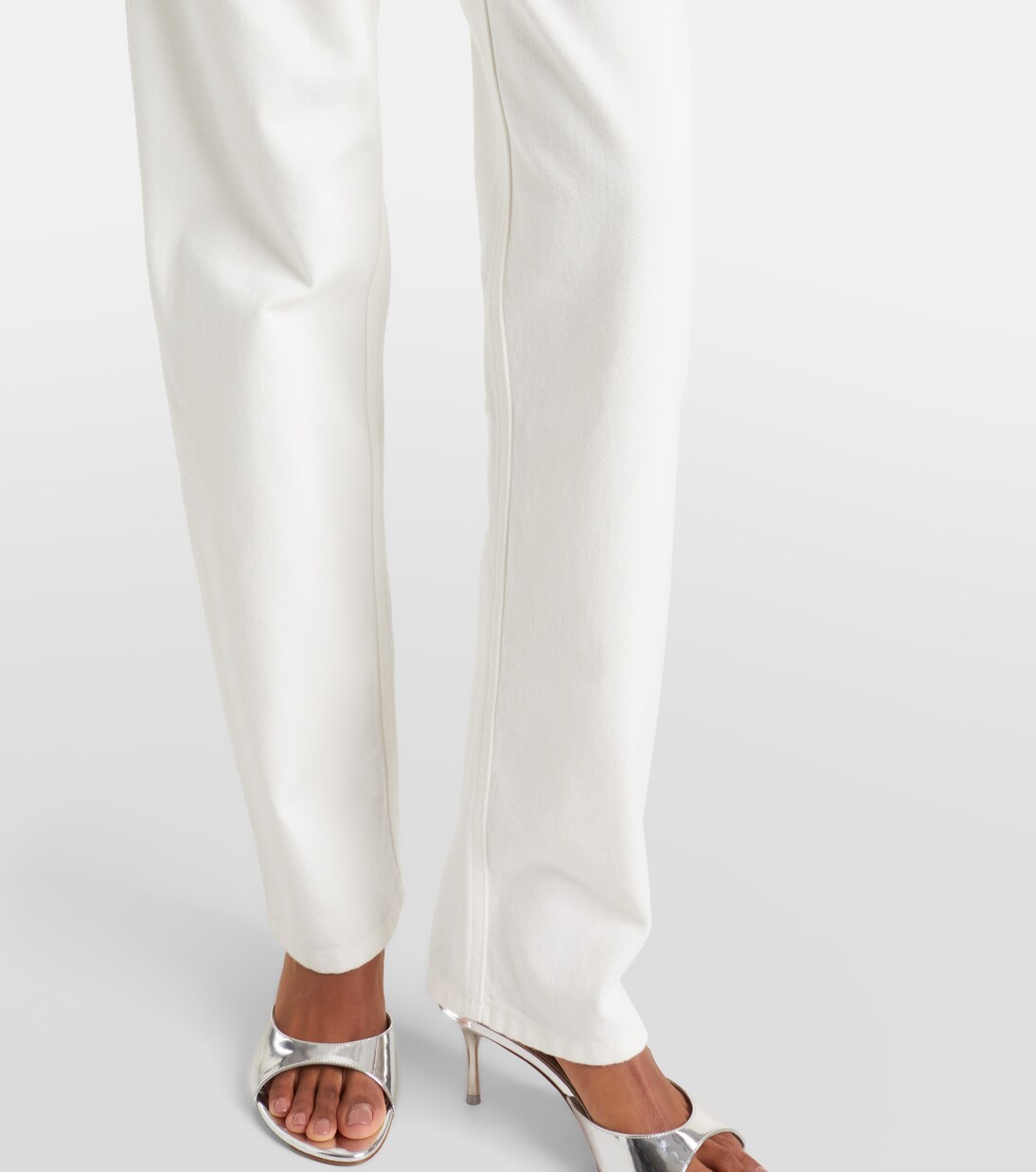 Distressed embellished wide-leg jeans | Area