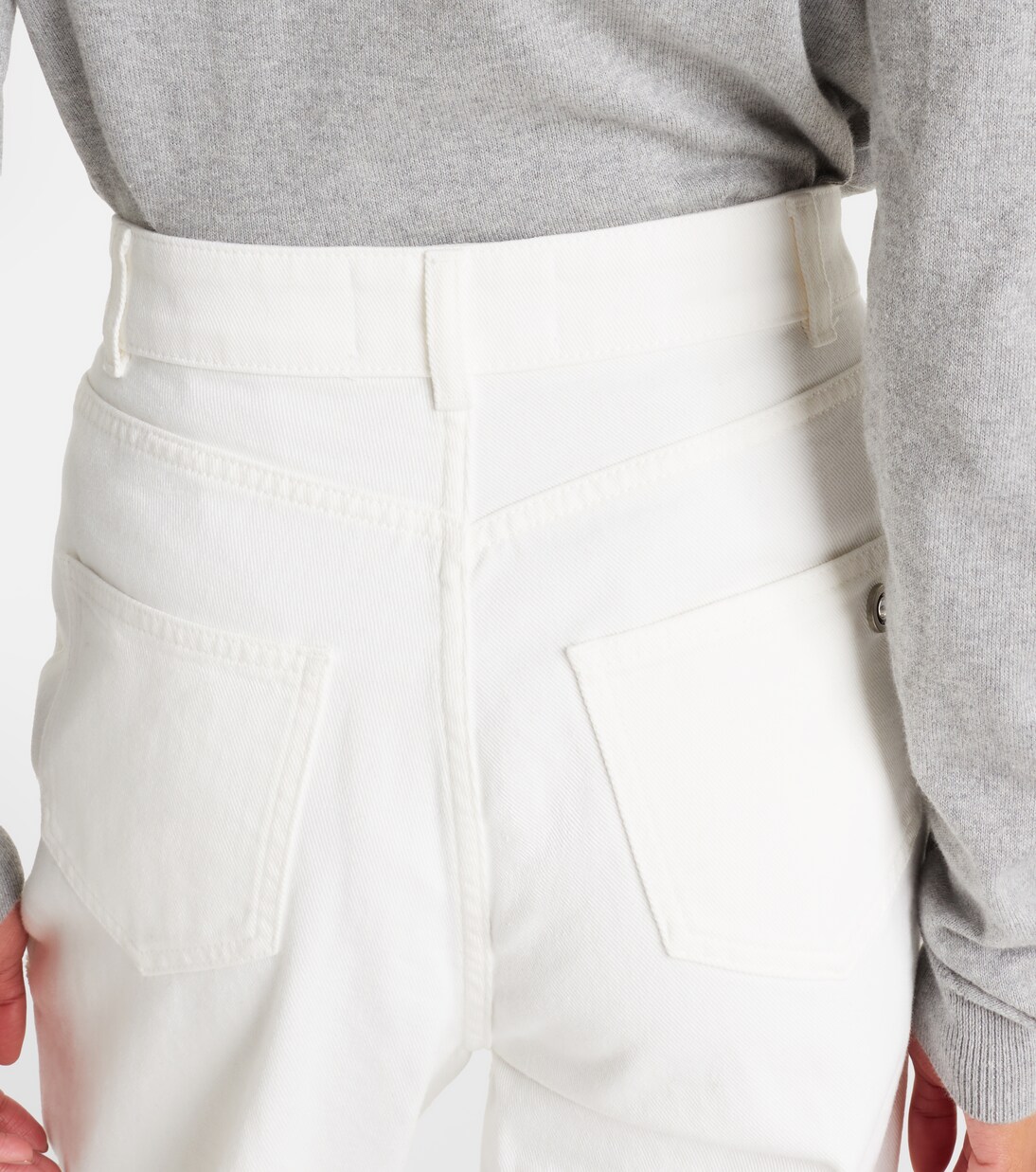 Distressed embellished wide-leg jeans | Area