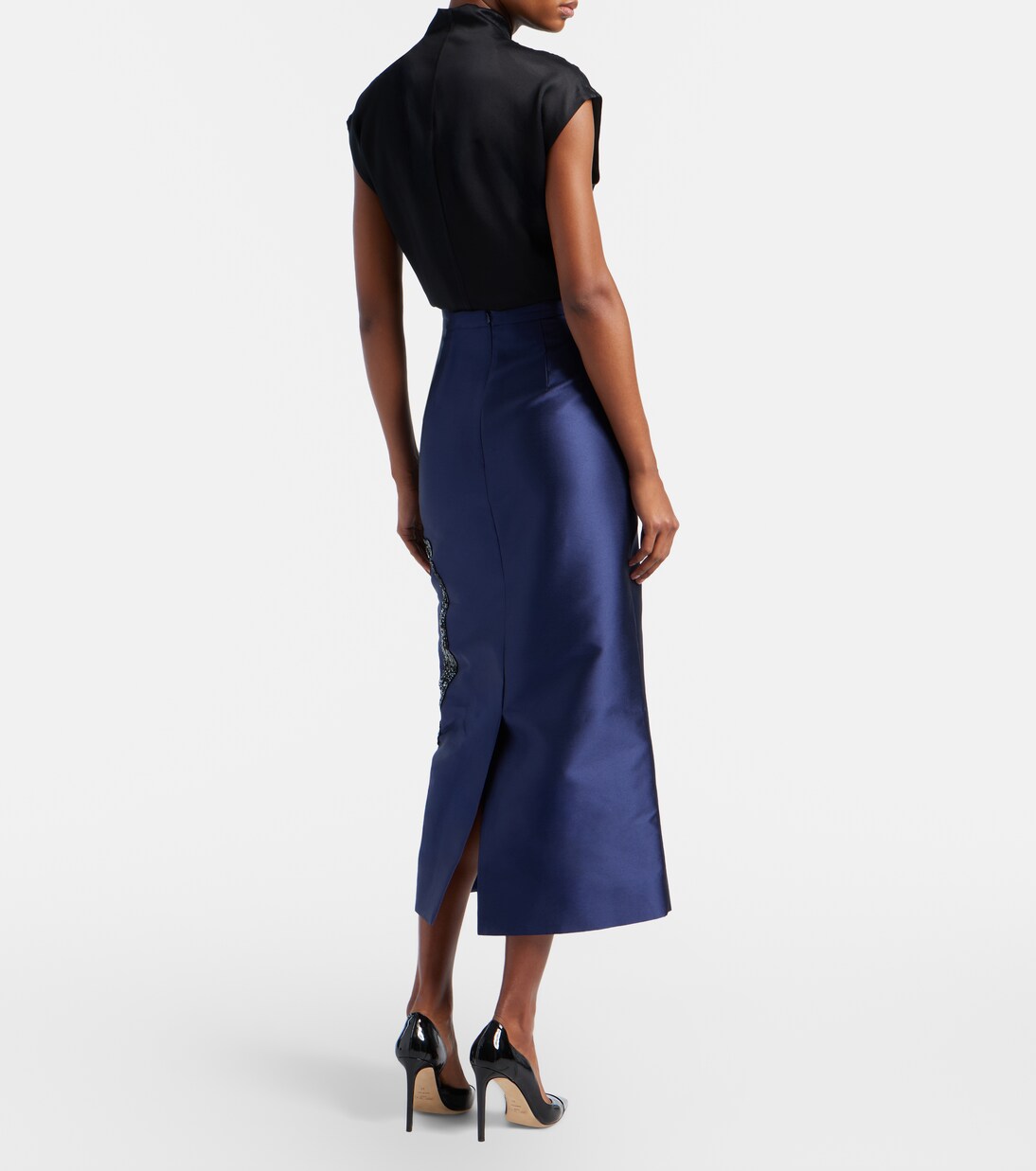 Bleistiftrock aus Twill mit Pailletten | Erdem