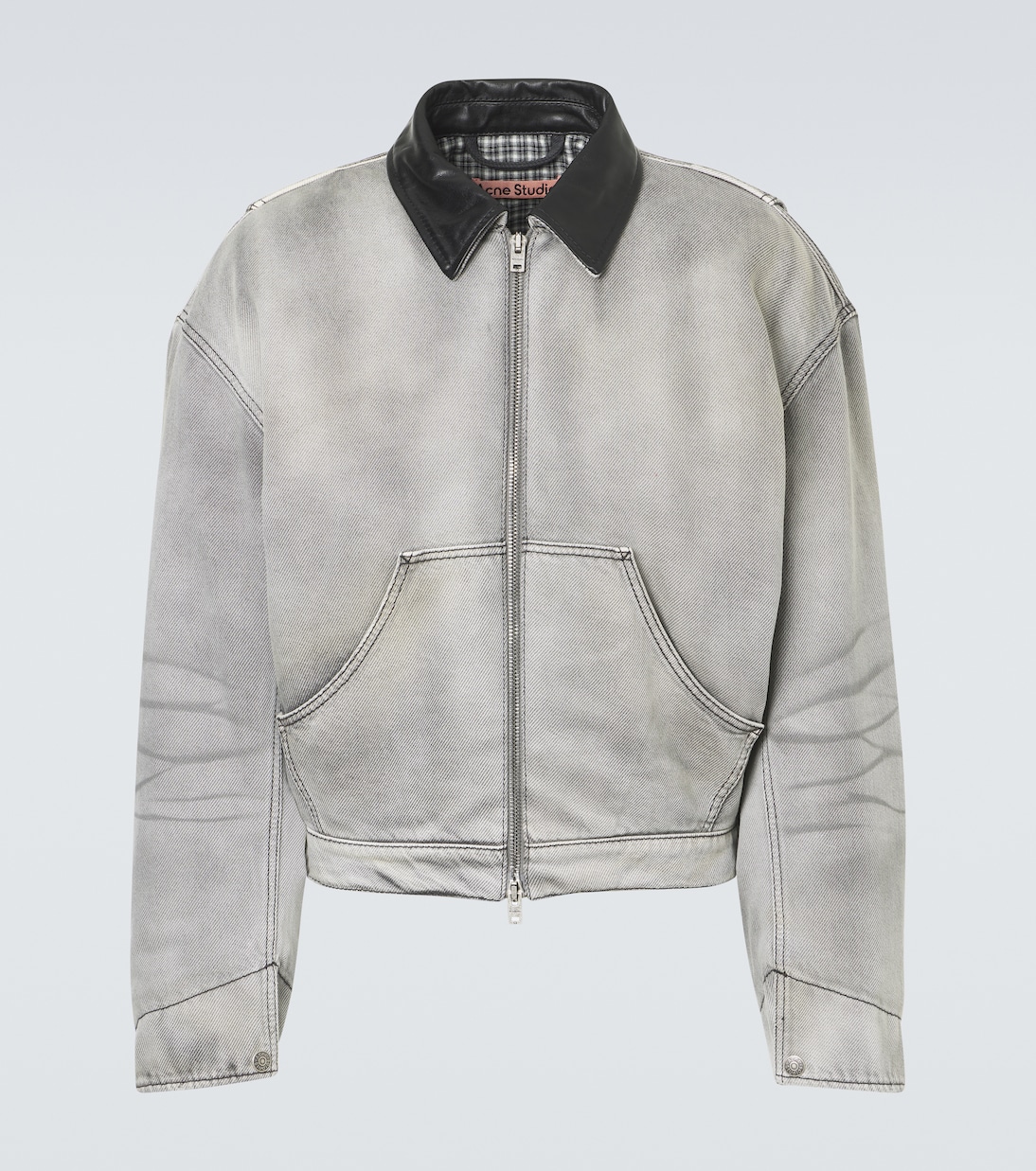 Leather-trimmed denim jacket | Acne Studios