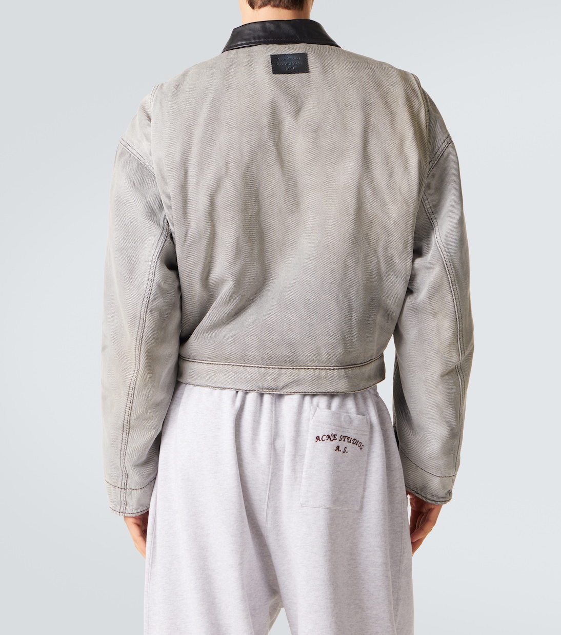 Leather-trimmed denim jacket | Acne Studios