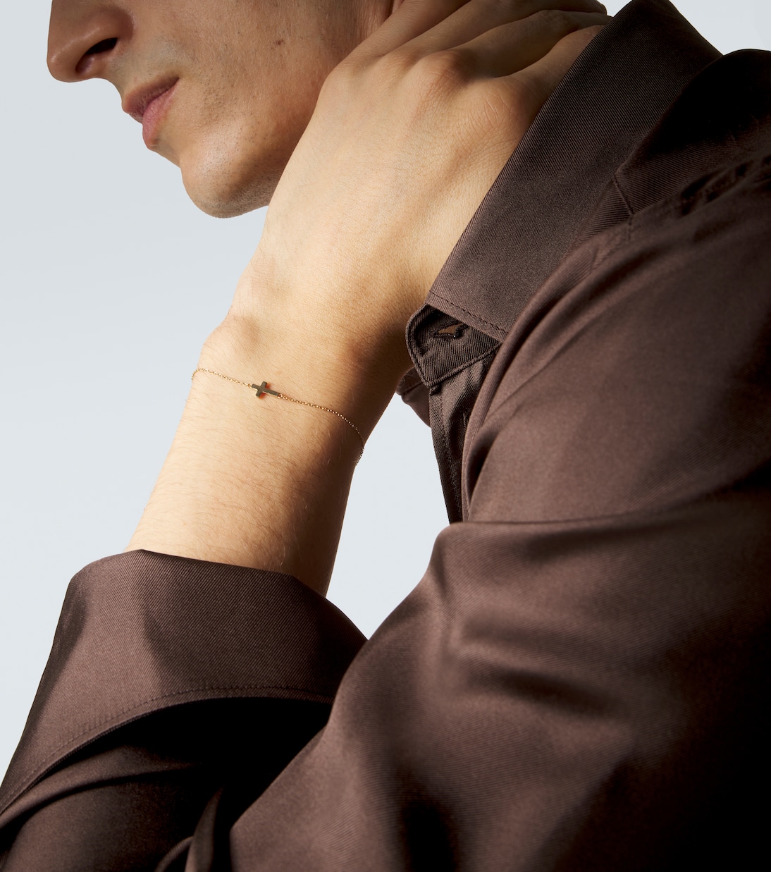 Mini Cross 14kt gold bracelet | Mateo