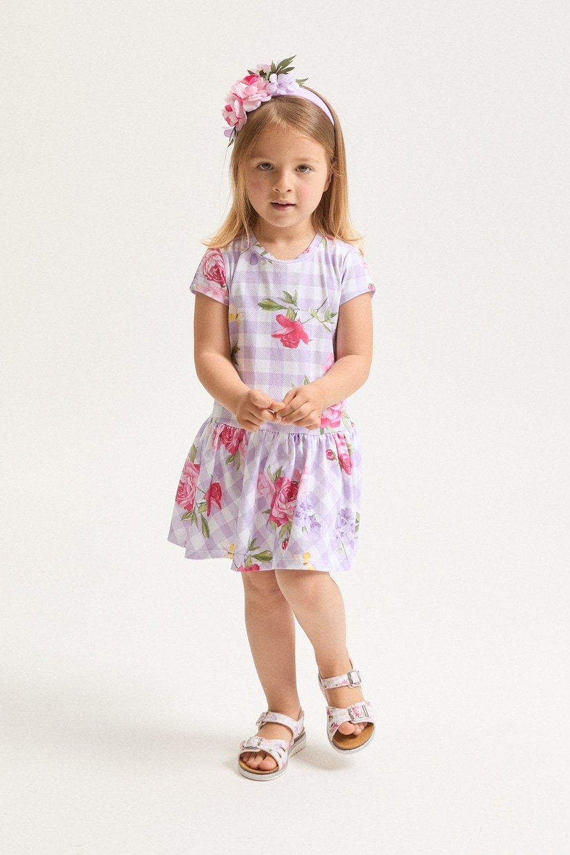 Robe en coton mélangé à fleurs | Monnalisa