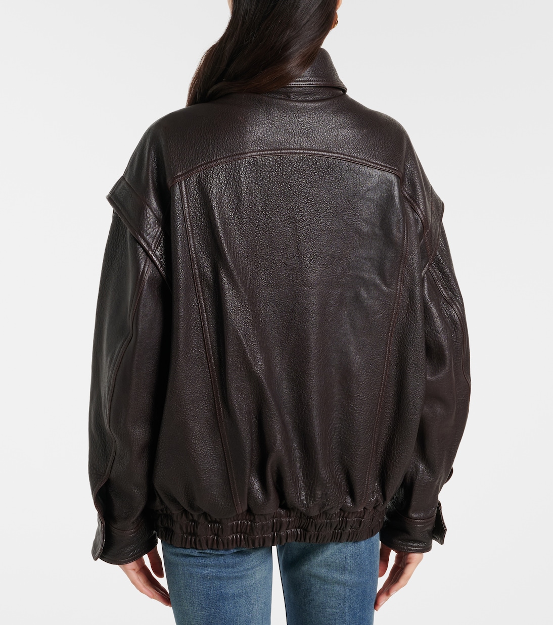 Micah leather bomber jacket | Nour Hammour