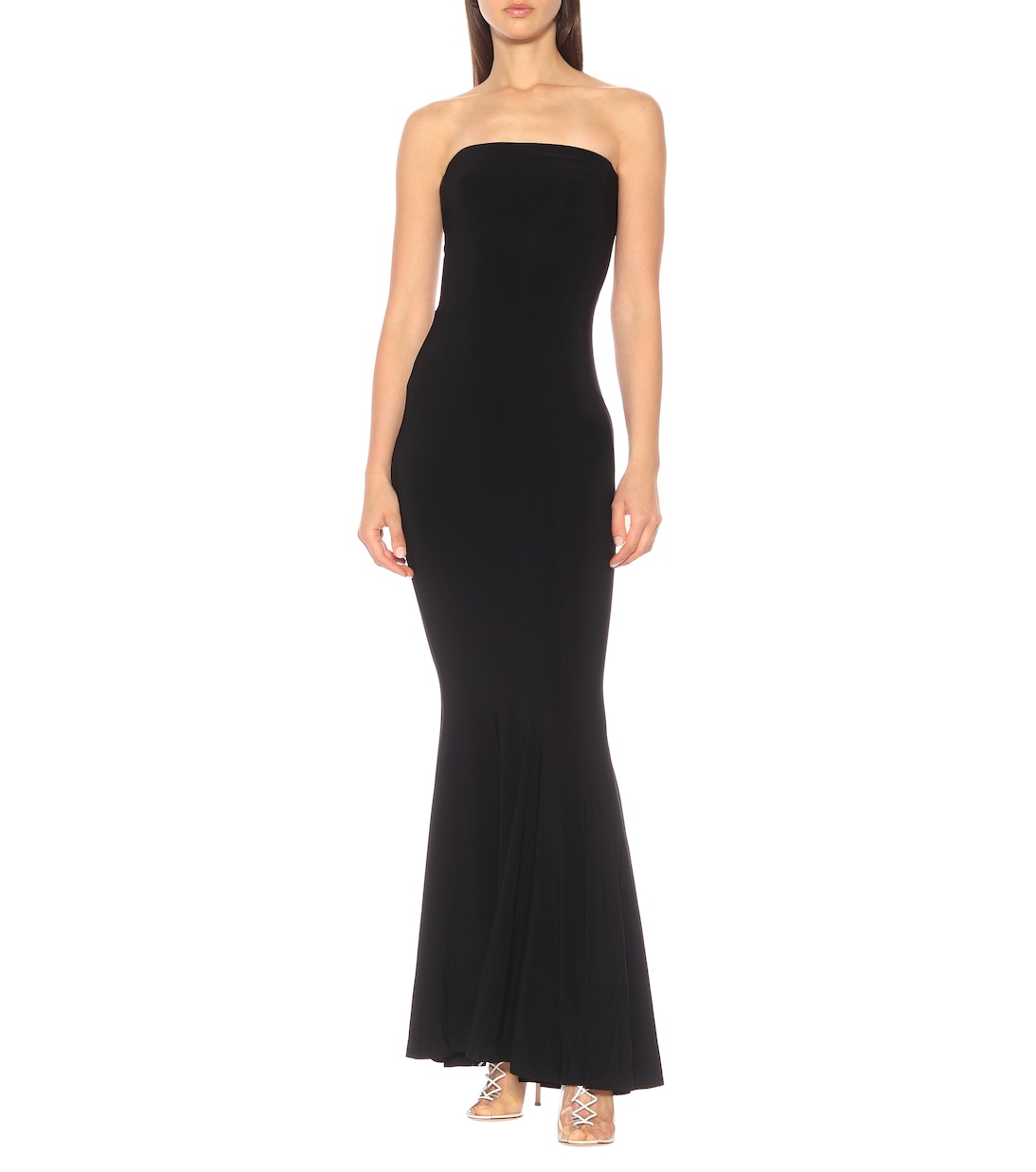 Fishtail strapless jersey gown | Norma Kamali