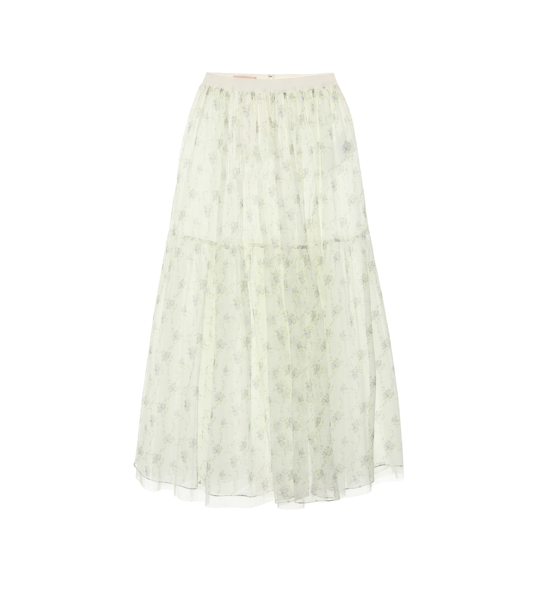 Falda midi Roulette de seda floral | Brock Collection