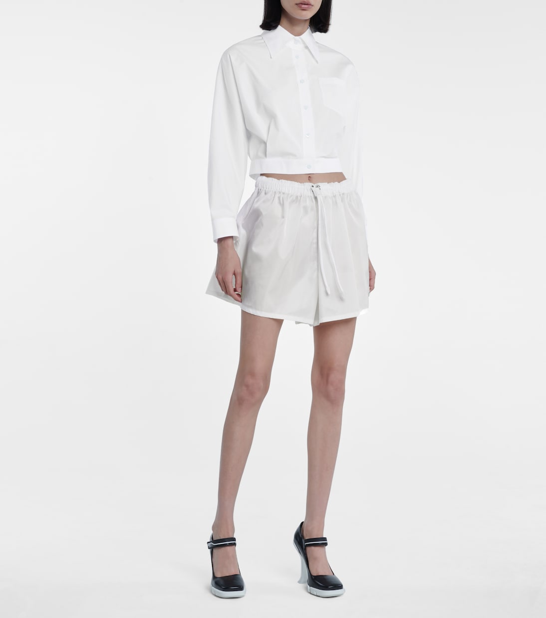 Cropped-Bluse aus Baumwolle | Prada